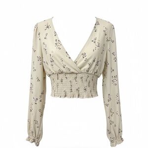 Chic Cream Floral Blouse